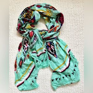 Vera Bradley | “Pueblo” Tribal Print Scarf | Sea Green